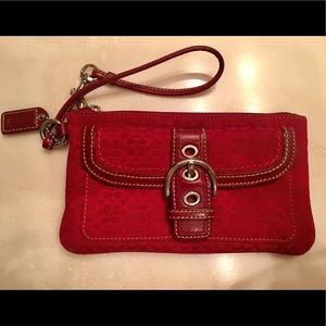 Coach Red Buckle Wristlet